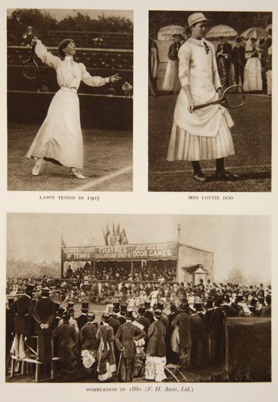 Lawn Tennis 1907, Miss Lottie Dod e Wimbledon nel 1880, da The Times da English Photographer